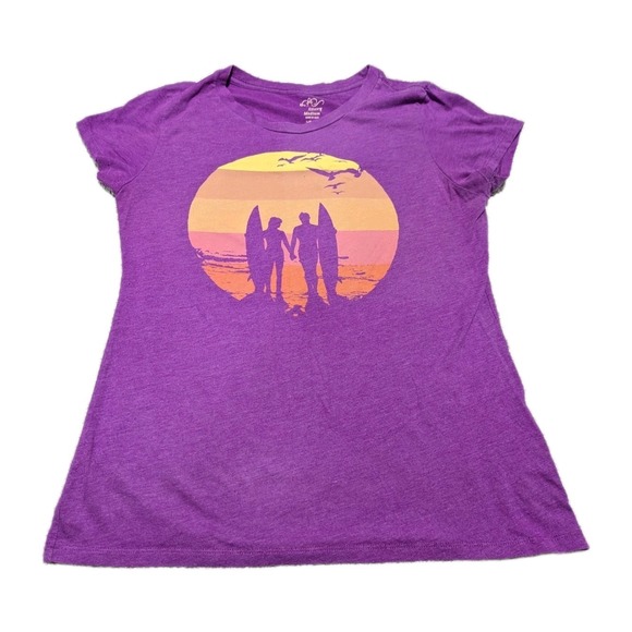 Old Navy Tops - Pink Old Navy Sun & Surf Tee Shirt Size Medium Sunset Casual Wear